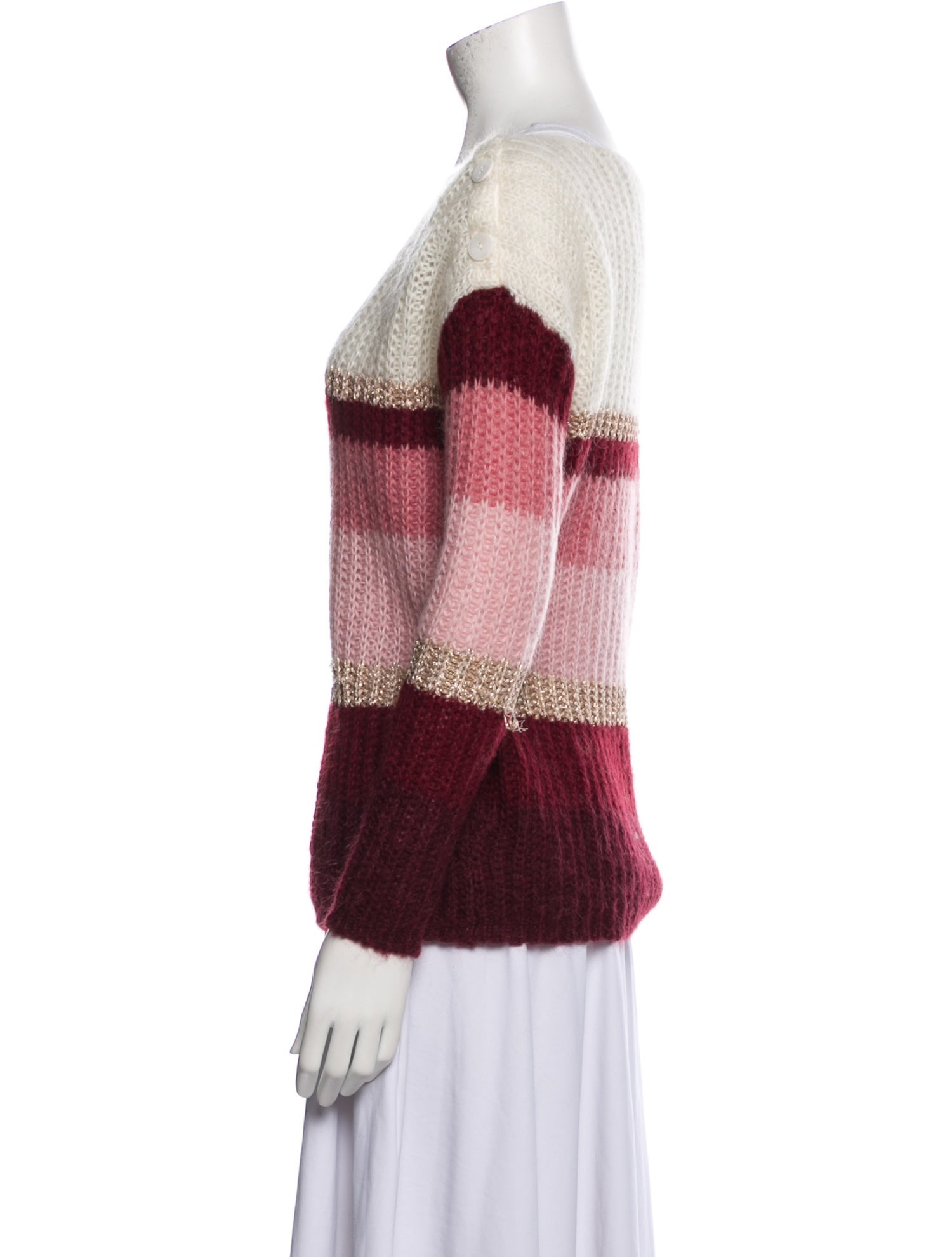 La Maille Sezane Striped Bateau Neckline Sweater